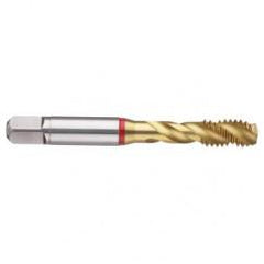 M3x0.50 6H 3-Flute PM Cobalt Red Ring Semi-Bottoming 40 degree Spiral Flute Tap-TiN - Americas Industrial Supply