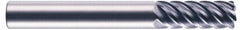 RobbJack - 5/8", 6 Flute, Single End, Solid Carbide, 0.04" Corner Radius End Mill - 6" OAL, 45° Helix, Right Hand Flute, 1-5/8" LOC, Right Hand Cut - Americas Industrial Supply