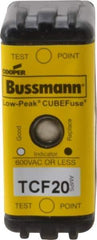 Cooper Bussmann - 300 VDC, 600 VAC, 20 Amp, Time Delay General Purpose Fuse - Plug-in Mount, 1-7/8" OAL, 100 at DC, 200 (CSA RMS), 300 (UL RMS) kA Rating - Americas Industrial Supply