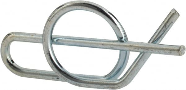 Value Collection - 3/8" Shaft Diam, 1.214" Long, 0.054" Wire Diam, Locking Cotter Pin - 0.382 to 0.392" Ring Diam, RC 60-70 Spring Steel, Zinc-Plated Finish - Americas Industrial Supply