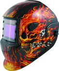 #41266 - Solar Powered Welding Helmet - Flames - Replacement Lens: 4.5x3.5" Part # 41264 - Americas Industrial Supply