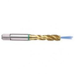 M8x1.25 6H 3-Flute Cobalt Green Ring Semi-Bottoming 40 degree Spiral Flute Tap-TiN - Americas Industrial Supply
