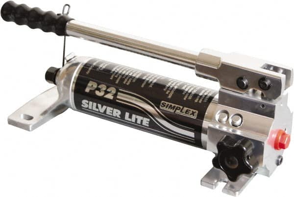 TK Simplex - 2 Stage, 3.19" Piston Diam, 3/8 NPTF, 0.43 & 0.06 Cu In Per Stroke, Manual Hydraulic Pump - 30 Cu In Reservoir, 200 psi First Stage, 10,000 psi Second Stage - Americas Industrial Supply