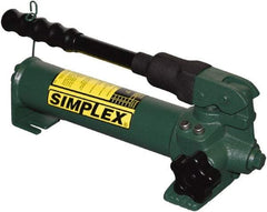 TK Simplex - 2 Stage, 1-1/2" Piston Diam, 3/8 NPTF, 0.23 & 0.06 Cu In Per Stroke, Manual Hydraulic Pump - 20 Cu In Reservoir, 200 psi First Stage, 2,850 psi Second Stage - Americas Industrial Supply