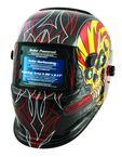 #41283 - Solar Powered Welding Helment; Black with Skull and Pipewrench Graphics - Americas Industrial Supply