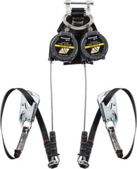 Miller - 11' Long, 420 Lb Capacity, Galvanized Steel Cable Fall Limiter - 3/16" Diam, Locking Snap Hook Connector, Aluminum Carabiner Connector with Integral Shock Pack, Metallic/Black - Americas Industrial Supply