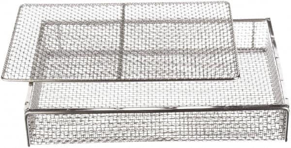 Marlin Steel Wire Products - 11" Deep, Rectangular Stainless Steel Mesh Basket - 16" Wide x 3" High - Americas Industrial Supply