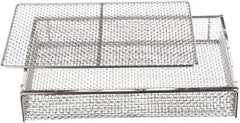 Marlin Steel Wire Products - 11" Deep, Rectangular Stainless Steel Mesh Basket - 16" Wide x 3" High - Americas Industrial Supply
