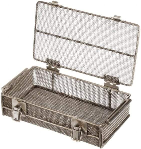 Marlin Steel Wire Products - 5-5/8" Deep, Rectangular Stainless Steel Mesh Basket - 11" Wide x 3-1/8" High - Americas Industrial Supply