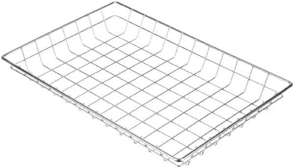 Marlin Steel Wire Products - 12" Deep, Rectangular Steel Wire Basket - 18" Wide x 2" High - Americas Industrial Supply