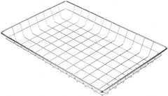 Marlin Steel Wire Products - 12" Deep, Rectangular Steel Wire Basket - 18" Wide x 2" High - Americas Industrial Supply