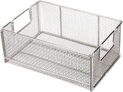 Marlin Steel Wire Products - 10" Deep, Rectangular Stainless Steel Wire Basket - 14" Wide x 6" High - Americas Industrial Supply