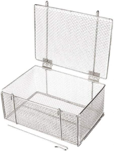 Marlin Steel Wire Products - 10" Deep, Rectangular Stainless Steel Wire Basket - 14" Wide x 6-9/16" High - Americas Industrial Supply