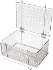 Marlin Steel Wire Products - 10" Deep, Rectangular Stainless Steel Wire Basket - 14" Wide x 6-9/16" High - Americas Industrial Supply