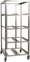 Marlin Steel Wire Products - 21-21/32" Wide x 27" Long x 12-3/4" High Storage Rack Cart - 4 Shelf, 4 Slot, Stainless Steel, 4 Swivel Casters - Americas Industrial Supply