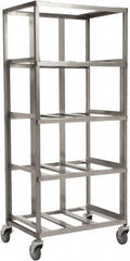 Marlin Steel Wire Products - 24-1/2" Wide x 18-13/32" Long x 12-1/4" High Storage Rack Cart - 4 Shelf, 4 Slot, Stainless Steel, 4 Swivel Casters - Americas Industrial Supply