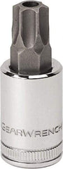 GearWrench - 1/4" Drive, T30 Torx Bit Socket - 1-17/32" OAL, 0.984" Bit Length, Tamper Resistant - Americas Industrial Supply