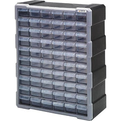 Quantum Storage - 60 Drawer, Small Parts Drawer Cabinet System - 18-3/4" Deep x 6-1/4" Wide x 15" High - Americas Industrial Supply