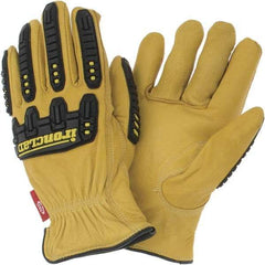 ironCLAD - Size M (8), ANSI Cut Lvl A3, Puncture Lvl 3, Abrasion Lvl 4, Cut Resistant Gloves - 9" Long, Uncoated, Open Cuff, Golden, Paired - Americas Industrial Supply
