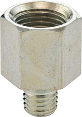 Umeta - Straight Head Angle, 1/4-28 PTF Steel Grease Fitting Adapter - 1/2" Hex, 3/4" Overall Height, Zinc Plated Finish - Americas Industrial Supply