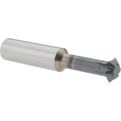 Accupro - 5/8° 5/8" Cut Diam, 0.25" Cut Width, 5/8" Shank, Solid Carbide Double-Angle Cutter - Americas Industrial Supply