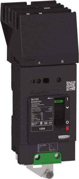 Square D - 40 Amp, 600Y/347 VAC, 2 Pole, Panel Mount B-Frame Circuit Breaker - Thermal-Magnetic Trip, 65 kA at 240 VAC, 35 kA at 480 VAC, 18 kA at 600Y/347 VAC Breaking Capacity, 14-2/0 AWG - Americas Industrial Supply