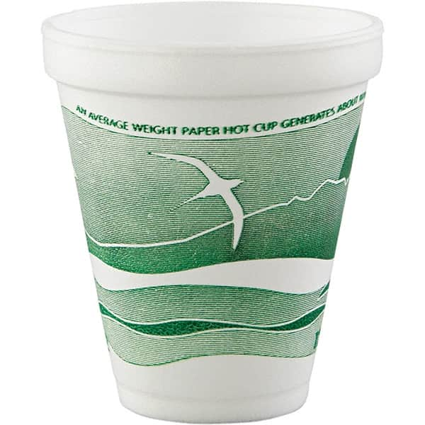 DART - Foam Hot/Cold Foam Drinking Cups, 12 oz - White, Green - Americas Industrial Supply