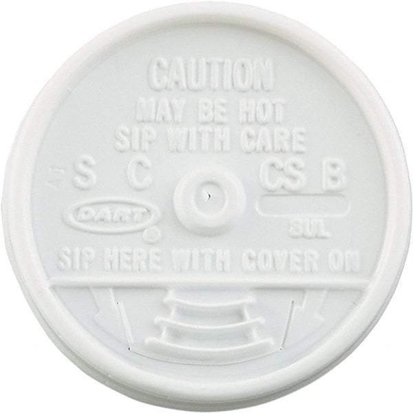 DART - Sip Thru Lids, Fits 6-10 oz Cups - White - Americas Industrial Supply