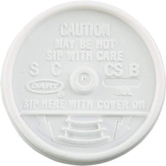 DART - Sip Thru Lids, Fits 6-10 oz Cups - White - Americas Industrial Supply