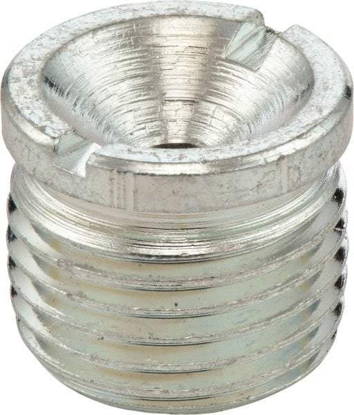 Umeta - Straight Head Angle, 1/8 NPTF Steel Flush-Style Grease Fitting - 0.3594" Overall Height, Zinc Plated Finish - Americas Industrial Supply