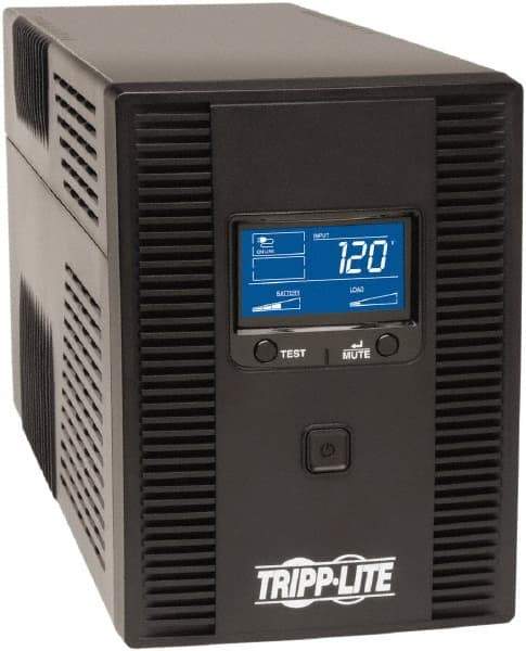 Tripp-Lite - 15 Amp, 1,500 VA, Tower Mount Line Interactive Backup Uninterruptible Power Supply - Backup 7-1/2 min with Full Load & 24 min with Half Load, 120 VAC Input & Output, 810 Watt Output, 1 Phases, 8 Outlets - Americas Industrial Supply