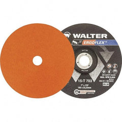 WALTER Surface Technologies - 36 Grit, 5" Disc Diam, 7/8" Center Hole, Type 29 Ceramic Flap Disc - 12,200 Max RPM, Fiber Backing, Arbor Attaching System, Coated - Americas Industrial Supply
