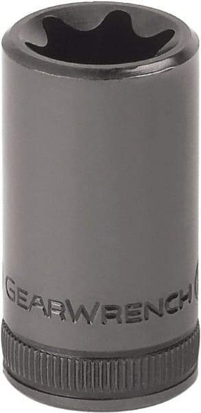 GearWrench - E14, 3/8" Drive, Standard Hand Socket - 6 Points, Alloy Steel, Black Chrome Finish - Americas Industrial Supply