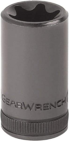 GearWrench - E16, 3/8" Drive, Standard Hand Socket - 6 Points, Alloy Steel, Black Chrome Finish - Americas Industrial Supply