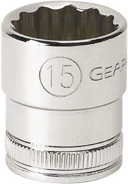 GearWrench - 3/8" Drive, Standard Hand Socket - 12 Points, 0.984" OAL, Alloy Steel, Full Polish Finish - Americas Industrial Supply