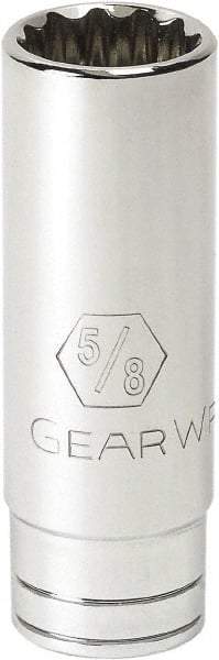 GearWrench - 13/16", 3/8" Drive, Deep Hand Socket - 6 Points, 2-1/2" OAL, Alloy Steel, Full Polish Finish - Americas Industrial Supply