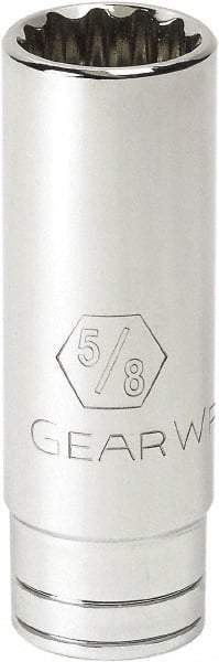 GearWrench - 7/16", 3/8" Drive, Deep Hand Socket - 6 Points, 2-1/2" OAL, Alloy Steel, Full Polish Finish - Americas Industrial Supply