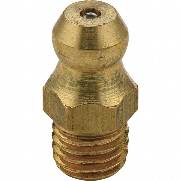 Umeta - 1/4" Drive-In Grease Fitting Straight, No Ball Check, 15/32" Height, 1/8" Shank Length - Americas Industrial Supply