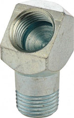 Umeta - 45° Head Angle, 1/8 PTF Steel Grease Fitting Adapter - 1/2" Hex, 1" Overall Height, Zinc Plated Finish - Americas Industrial Supply