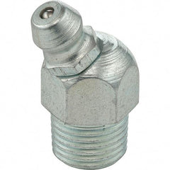 Umeta - 30° Head Angle, 1/8 PTF Stainless Steel Standard Grease Fitting - 7/16" Hex, 0.9063" Overall Height - Americas Industrial Supply