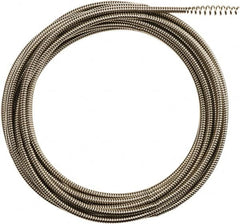 Milwaukee Tool - 5/16" x 25' Drain Cleaning Machine Cable - Inner Core Bulb Auger, 1-1/4" to 2-1/2" Pipe, Use with Milwaukee M18 Drain Snakes - Americas Industrial Supply