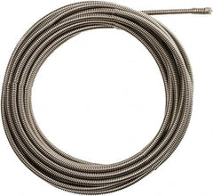 Milwaukee Tool - 3/8" x 25' Drain Cleaning Machine Cable - Inner Core, 1-1/4" to 2-1/2" Pipe, Use with Milwaukee M18 Drain Snakes - Americas Industrial Supply