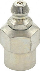 Umeta - Straight Head Angle, 1/8 PTF Steel Standard Grease Fitting - 1/2" Hex, 1" Overall Height, Zinc Plated Finish - Americas Industrial Supply