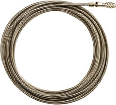 Milwaukee Tool - 5/16" x 25' Drain Cleaning Machine Cable - Inner Core Drophead, 1-1/4" to 2-1/2" Pipe, Use with Milwaukee M18 Drain Snakes - Americas Industrial Supply