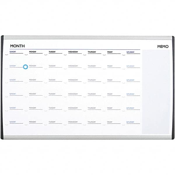 Quartet - 18" High x 30" Wide Magnetic Dry Erase Calendar - Steel, Includes Mounting Kit - Americas Industrial Supply