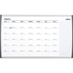 Quartet - 18" High x 30" Wide Magnetic Dry Erase Calendar - Steel, Includes Mounting Kit - Americas Industrial Supply