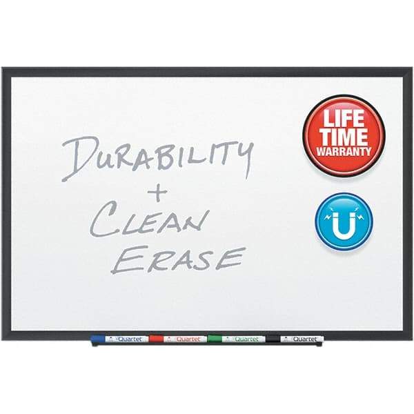 Quartet - 36" High x 60" Wide Magnetic Dry Erase Board - Porcelain, Includes (4) Dry-Erase Markers & Mounting Hardware - Americas Industrial Supply