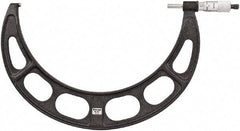 Starrett - 11 to 12" Range, 0.001" Graduation, Mechanical Outside Micrometer - Ratchet Thimble, 6-1/2" Throat Depth, Accurate to 0.0001" - Americas Industrial Supply