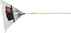 Razor-Back - Leaf Rake with 54" Straight Hardwood Handle - 24" Blade Width, 24 Tines, 14-5/64" Tine Length - Americas Industrial Supply