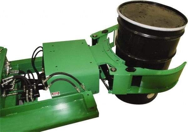 Valley Craft - 2,000 Lb Load Capacity, 30, 55 & 85 Gal Forklift Drum Rotator - Steel Wheels - Americas Industrial Supply